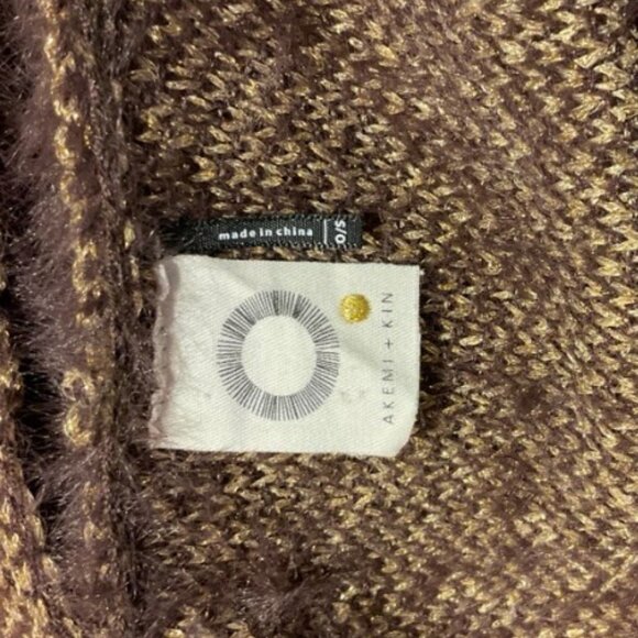 Akemi + Kin brown/gold knitted cardigan sweater size O/S - Picture 5 of 5